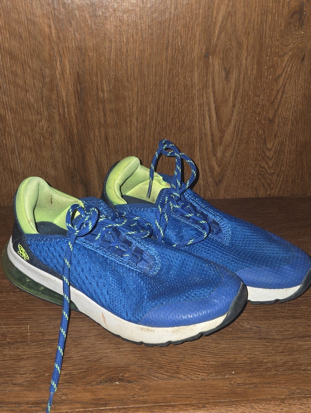 Athletic Works Blue Sneakers with Lime Interior